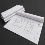 Rolled A0 architectural floor plan drawing prints