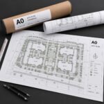 A0 site plan drawing print with drawing tube