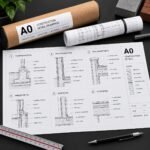 A0 construction detail drawings print with drawing tube