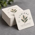 Square rounded-corner stickers - Lumiere scented candles design